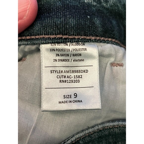 Cello Jeans Womens 9 Blue Dark Wash Skinny Distressed Raw Hem Ripped AM18988DKD - Picture 8 of 8